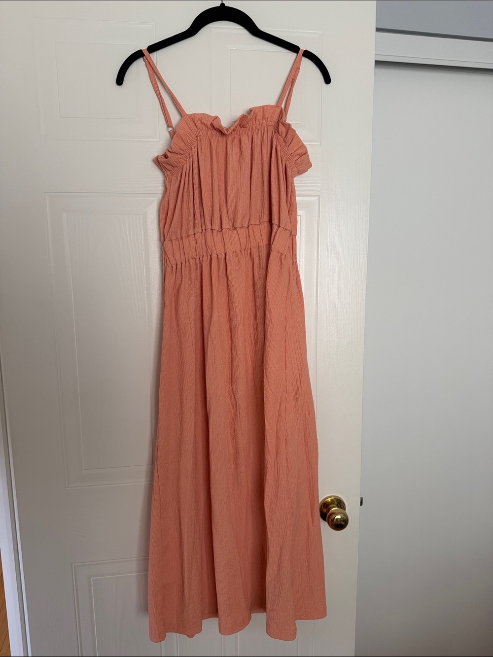 H&M Coral Peach Maxi Dress with Spaghetti Straps